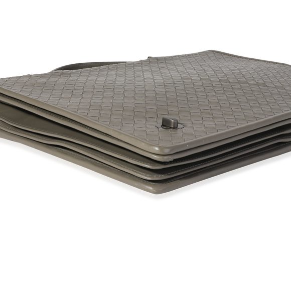 Bottega Veneta Taupe Intrecciato Leather Briefcase Bag - Picture 7 of 7